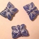 Butterfly 10 Cadet Blue + Silver Color Glass Beads