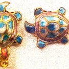 Turtle 3 Turquoise Cloisonne Metal Bead Style 3