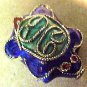 Turtle 3 Blue Cloisonne Metal Bead