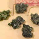 Elephant Carved Green Jasper Gemstone Bead