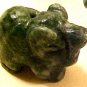 Elephant Carved Green Jasper Gemstone Bead