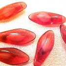 Dagger 25 Large Pink Cranberry Variegated Glass Beads