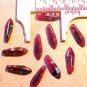 Dagger 15 Red Variegated Glass Beads