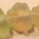 Leaves Maple 25 Pink Green Frost Glass Beads