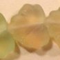 Leaves Maple 25 Pink Green Frost Glass Beads