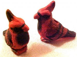 Bird Cardinal 3 Pottery Beads
