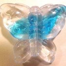 Butterfly Large Turquoise + Clear Variegated Glass Bead