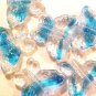 Butterfly Large Turquoise + Clear Variegated Glass Bead