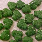 Leaves Maple 25 Green Striated Glass Beads