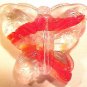 Butterfly Large Red + Clear Variegated Glass Bead