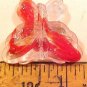 Butterfly Large Red + Clear Variegated Glass Bead