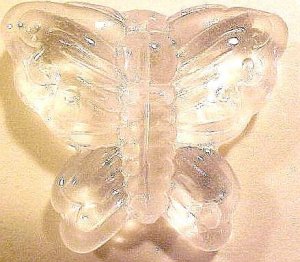 Butterfly Large Clear Glass Bead