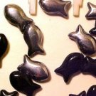 Fish Cracker Style 12 Black and Silver Mini Glass Beads
