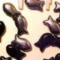 Fish Cracker Style 12 Black and Silver Mini Glass Beads