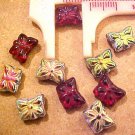 Butterfly 12 Mini Deep Red Aurora Glass Bead