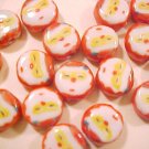 Santa 6 Flat Porcelain Beads