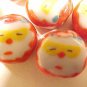 Santa 6 Flat Porcelain Beads