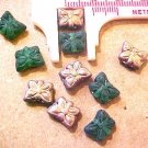 Butterfly 12 Mini Green + Copper Glass Beads