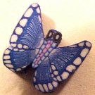 Butterfly 7 Blue Fimo Clay Beads
