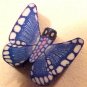 Butterfly 7 Blue Fimo Clay Beads
