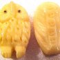Owl Carved Bone Standing Bead