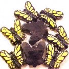 Butterfly 3 Yellow Pottery Beads