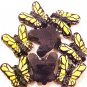 Butterfly 3 Yellow Pottery Beads