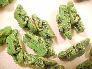 Lizard Iguana 4 Small Clay Beads
