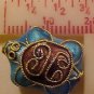 Turtle 3 Turquoise Cloisonne Metal Bead