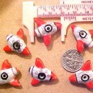 Airplane Spaceship 6 Porcelain Beads