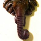Elephant Carved Stained Bone Head Bead