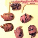 Turtle Carved Rhodonite Gemstone Bead