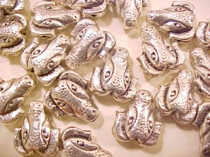 Cow 3 Silver Metal Beads