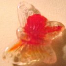 Butterfly 10 Red Variegated Pressed Glass Beads