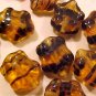 Turtle 10 Brown Tortoise Variegated Glass Beads