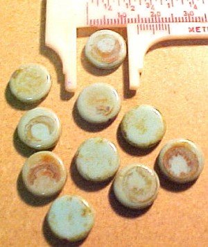 Circle Disc 10 Turquoise Glass Beads