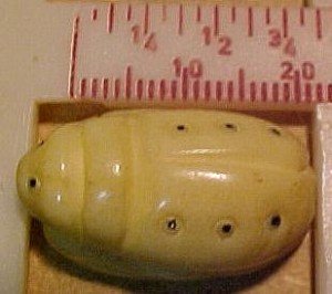 Beetle Cicada Scarab Carved Vanilla Bone Bead