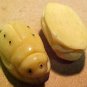 Beetle Cicada Scarab Carved Vanilla Bone Bead