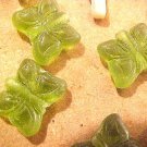 Butterfly 10 Moss Green Glass Beads