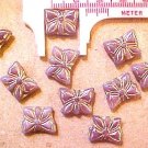 Butterfly 10 Lavender and Gold Glass Beads