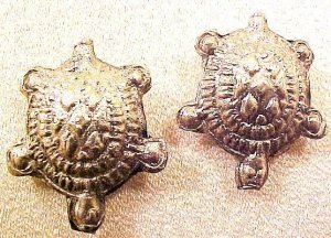 Turtle 6 Silvered Metal Bead