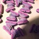 Butterfly 8 Pink + Blue Polymer Clay Beads