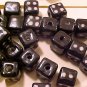 Dice 6 Black Porcelain Cube Beads