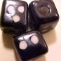 Dice 6 Black Porcelain Cube Beads