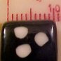 Dice 6 Black Porcelain Cube Beads