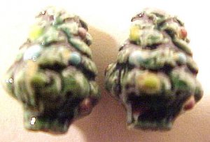 Christmas Tree 4 Porcelain Beads