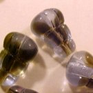 Snake Rattle 2 Blue Brown Glass Beads