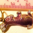 Rabbit 4 Cloisonne Purple Metal Pendant Beads