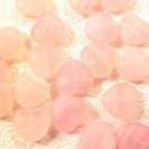 Heart 20 Pink Variegated Tiny Satin Glass Beads