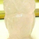 Owl Rose Quartz Carved Gemstone Bead